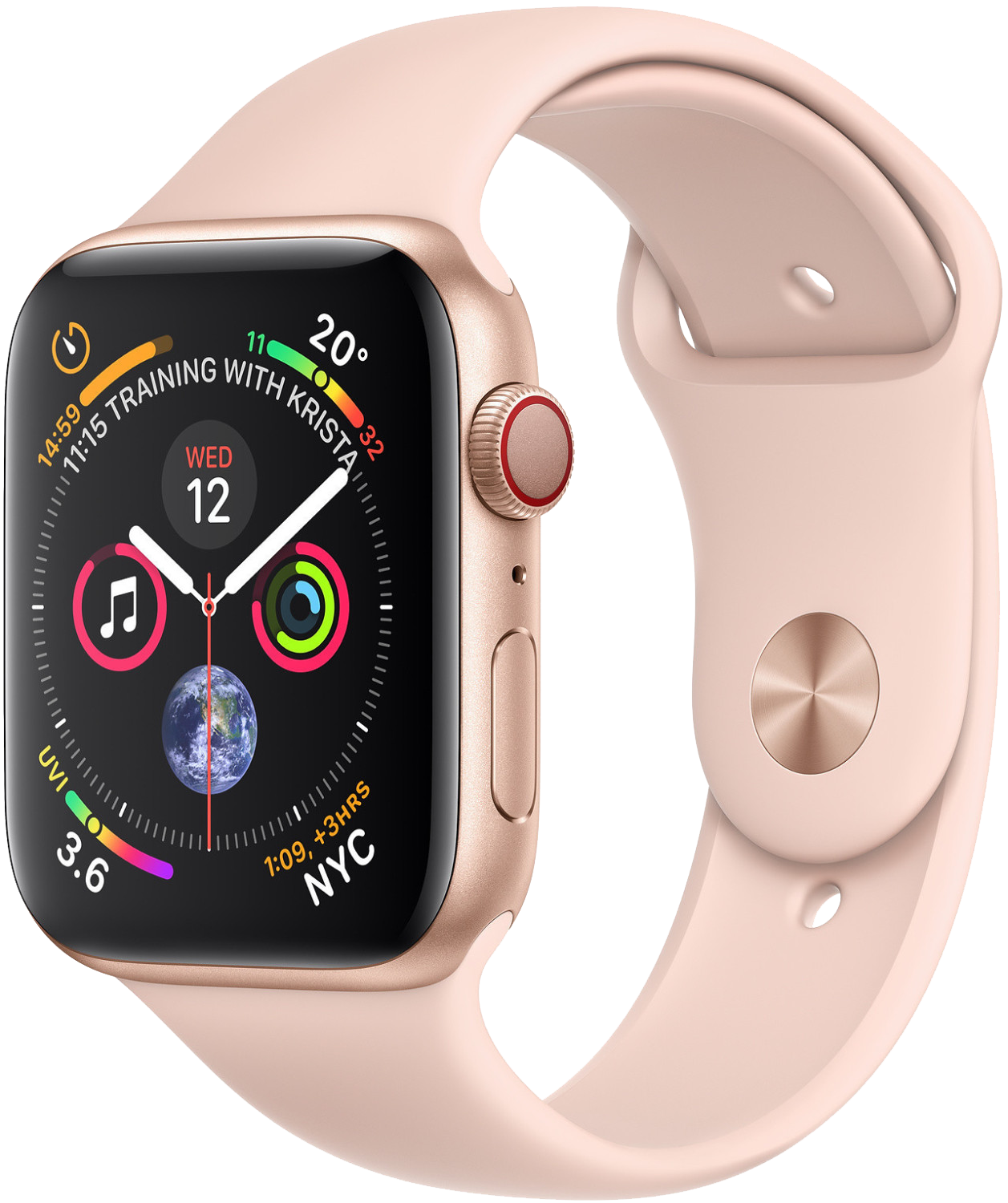 Apple Watch 4 gold Alu 40mm Sportband sandrosa MU682 gold - Onhe Vertrag