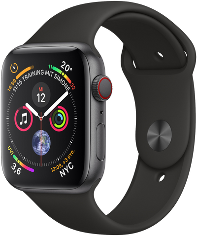 Montre 4 LTE gris aluminium 44mm MTVU2