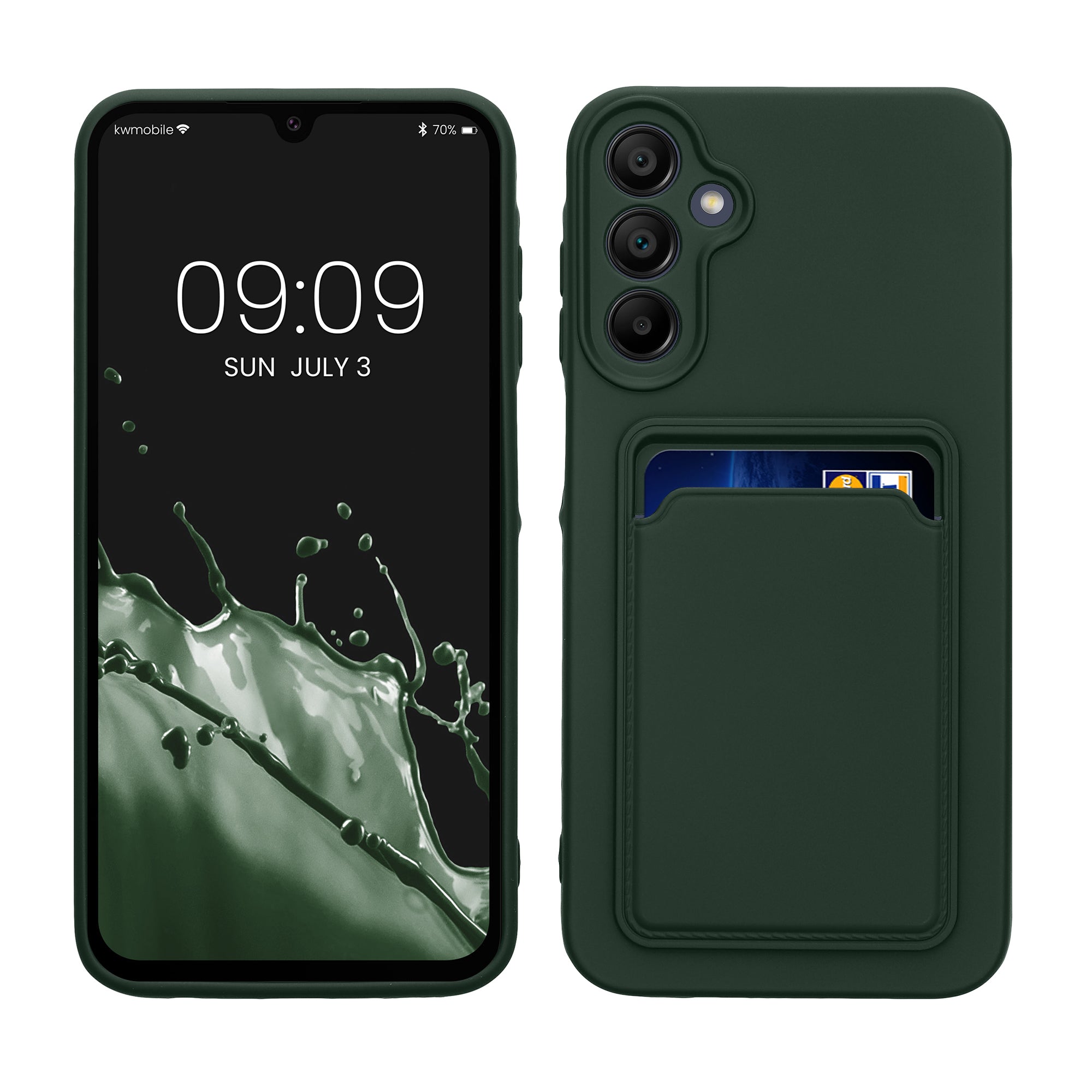 TPU Hülle mit Kartenfach für Samsung Galaxy A15 5G Dunkelgrün