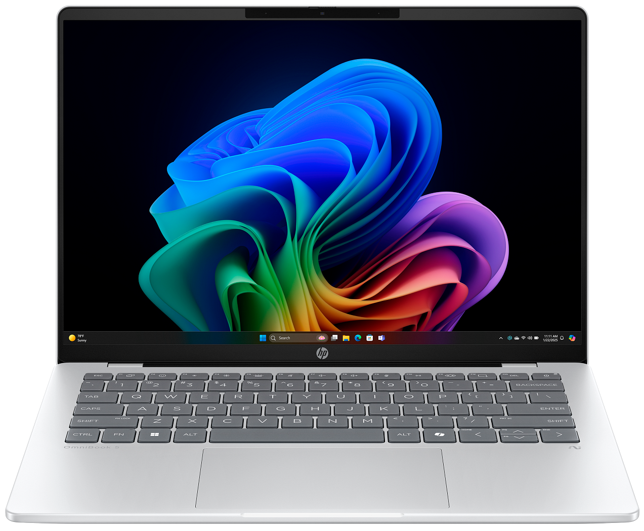 HP OmniBook 5 NGAI 14-he0775ng 14" 2025 WUXGA OLED Snapdragon X1P-42-100 32 GB / 1 TB SSD W11H QWERTZ Silber Renew - Ohne Vertrag