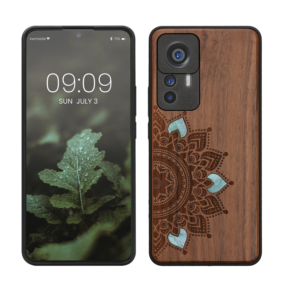 Wood hardcase with TPU bumper for Xiaomi 12t / 12t per rising sun pearl