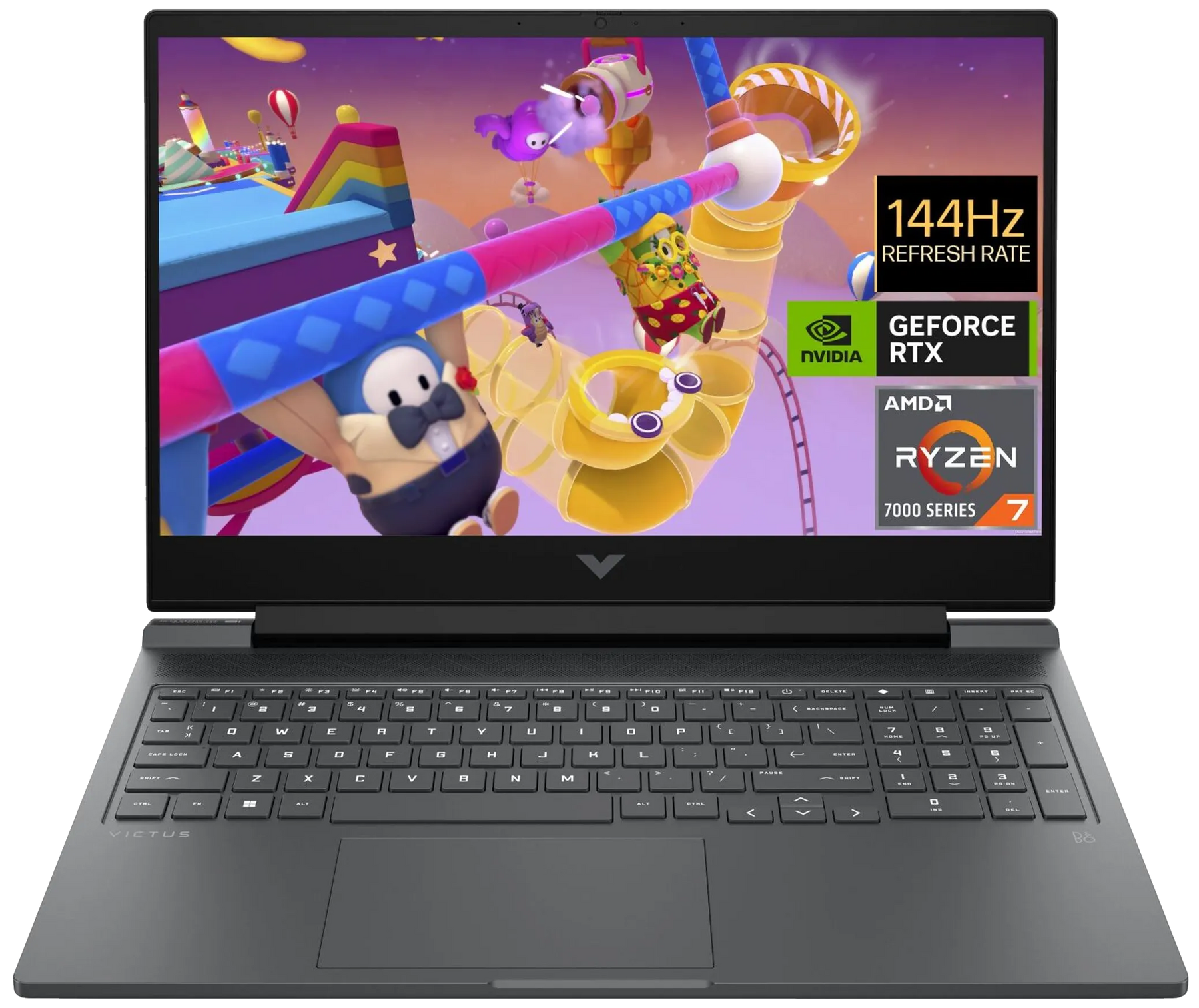 HP Victus Gaming 16-s0182ng 16" 2023 FHD R7 7840HS 32 GB / 512 GB SSD RTX 4060 FreeDOS QWERTZ Schwarz Renew - Ohne Vertrag