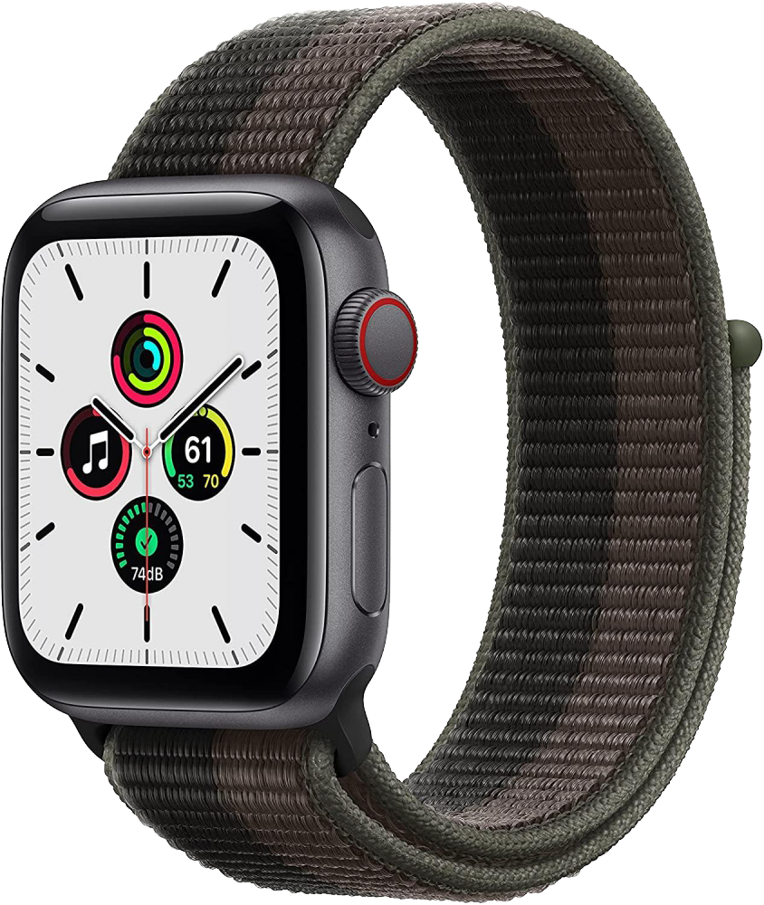 Apple Watch SE LTE Space Grau 40mm Alu Sport Loop Tornado/Grau MKR33 - Ohne Vertrag