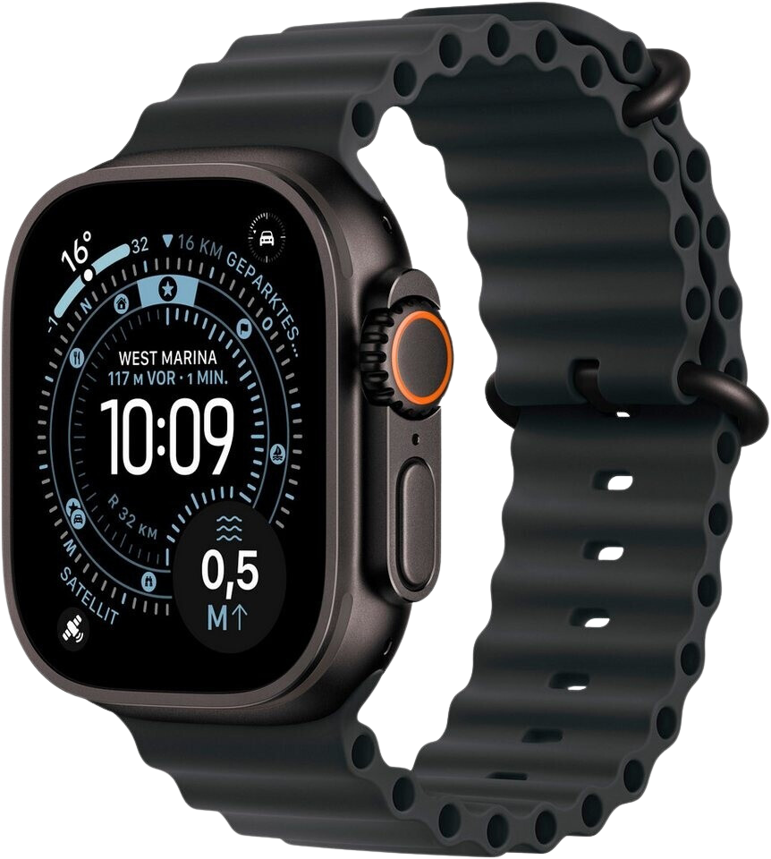 Apple Watch Ultra 3 Titanium Black Ocean Band Black MF0J4 - Ohne Vertrag