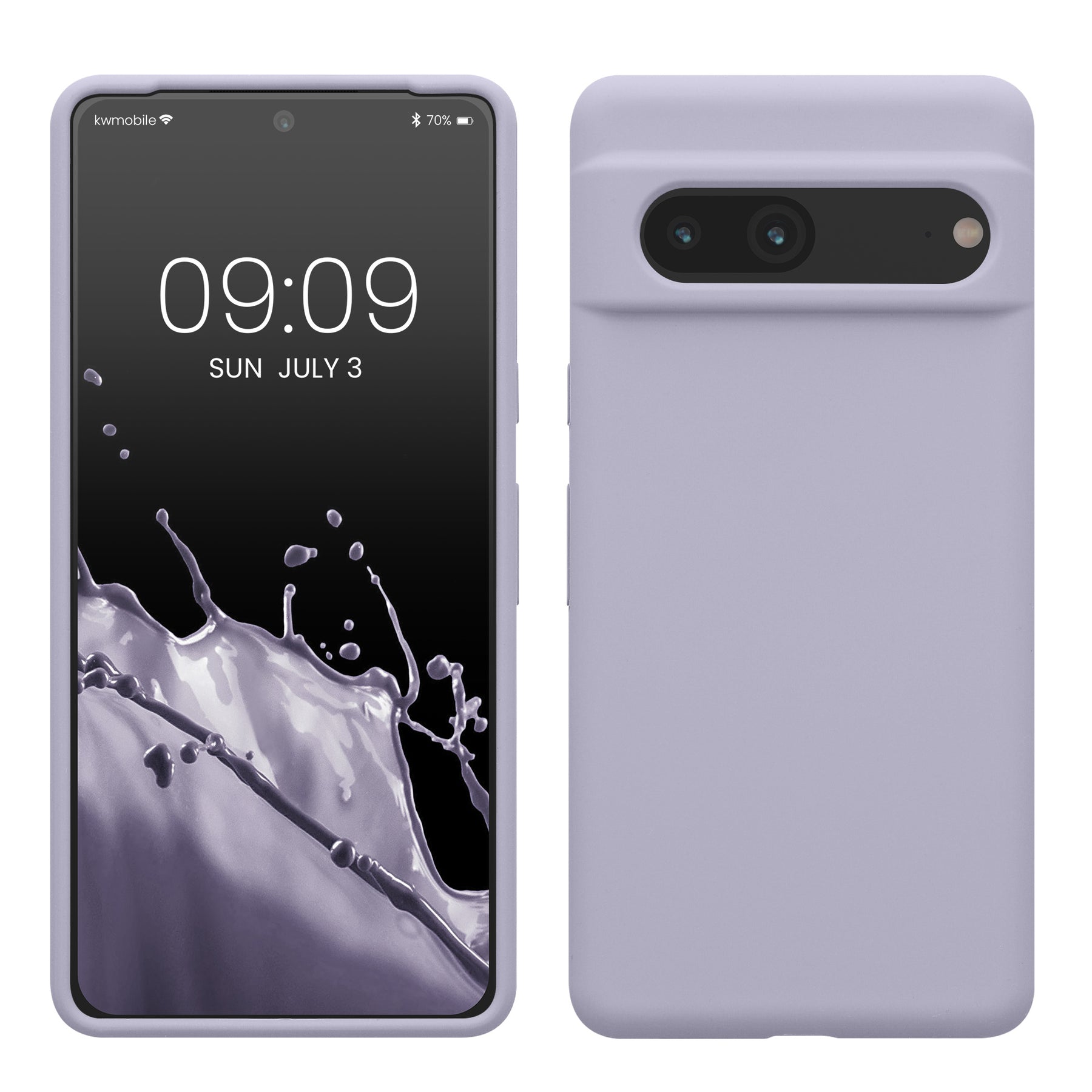 Gummierte Silikon Hülle für Google Pixel 7 in Pastell Lavendel
