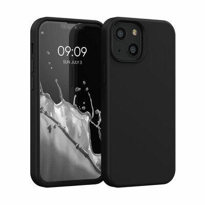 Gummierte Silikon Hülle für Apple iPhone 13 mini in Schwarz