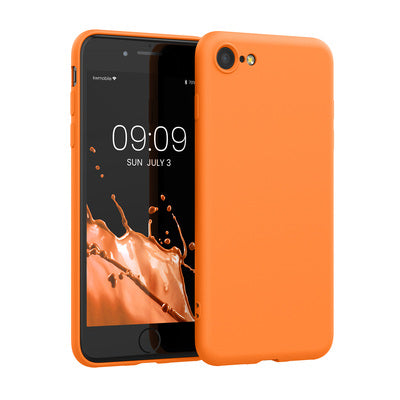 Slim Gummierte Silikon Hülle für Apple iPhone SE (2022) / iPhone SE (2020) / iPhone 8 / iPhone 7 in Fruity Orange