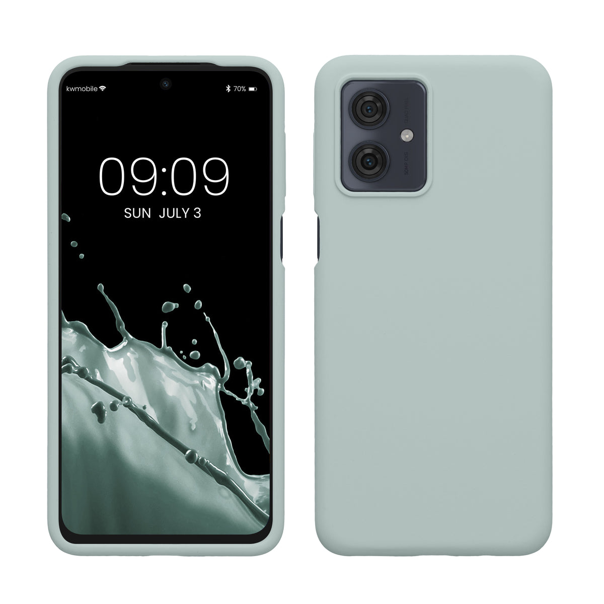 Gummierte Silikon Hülle für Motorola Moto G54 5G in Cool Mint