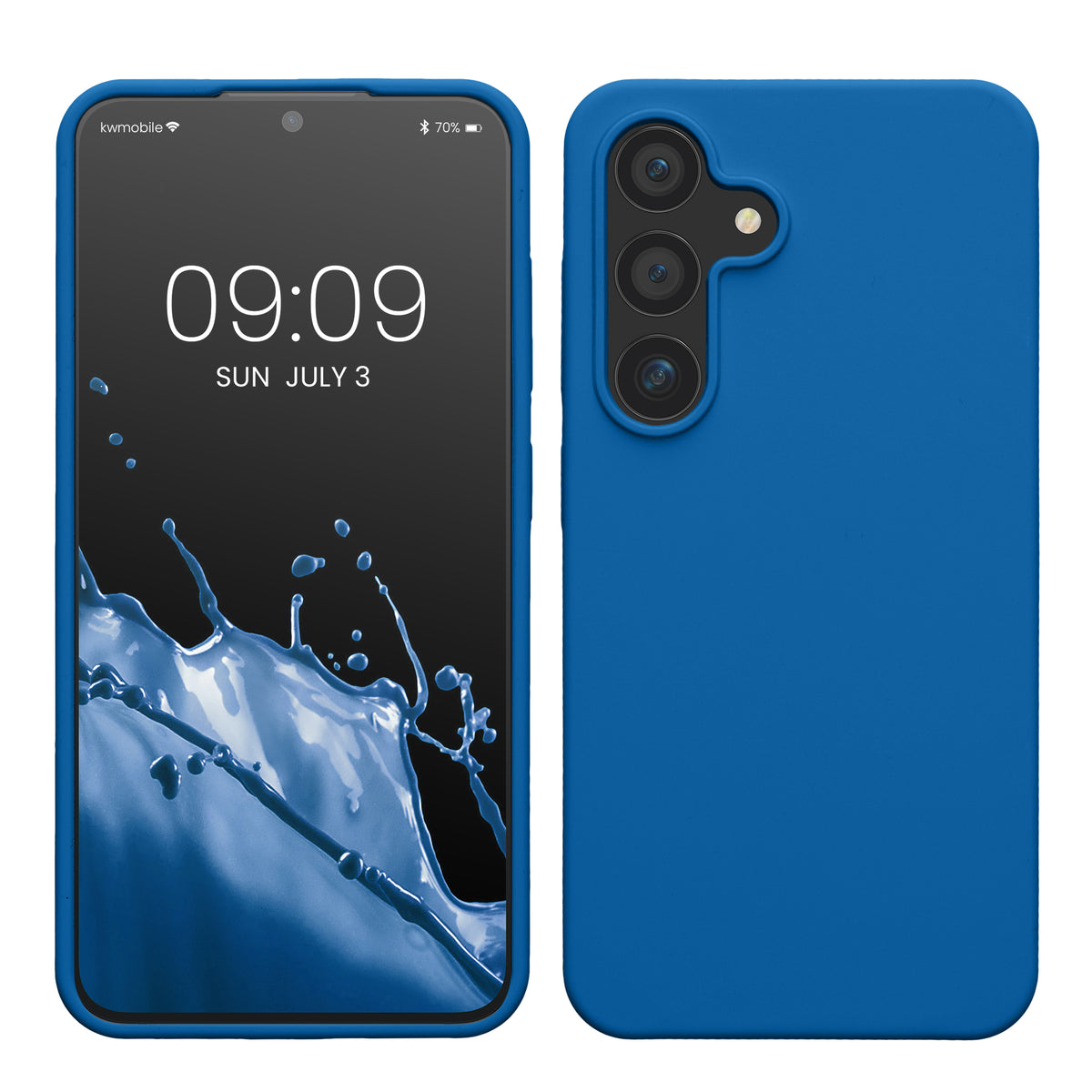 Rubberized silicone shell for Samsung Galaxy S24 in Blue Reef