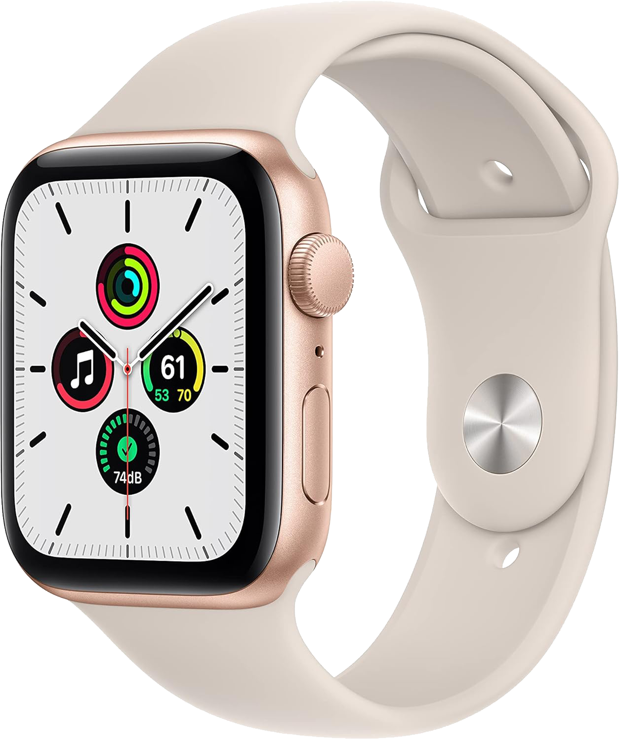 Apple Watch SE gold Alu 44mm Sport Band Starlight MKQ53 - Ohne Vertrag