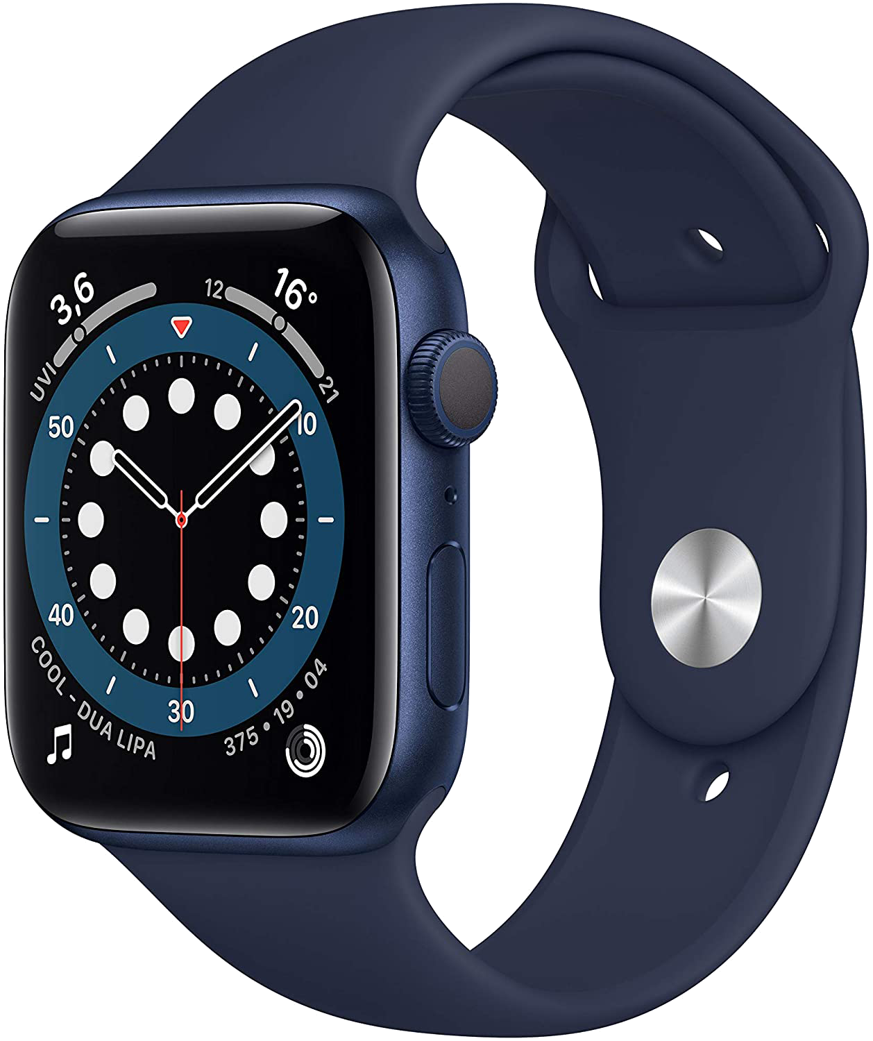 Apple Watch 6 Blau Alu 44mm Sportarmband Dunkelmarine M00J3 - Onhe Vertrag
