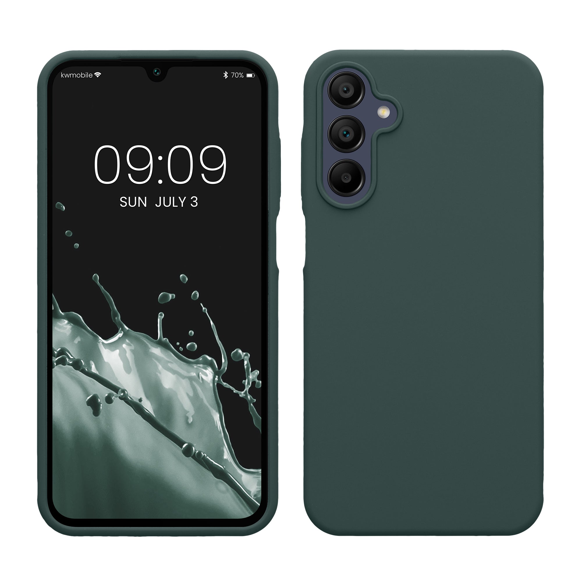 Gummierte Silikon Hülle für Samsung Galaxy A15 5G in Blaugrün