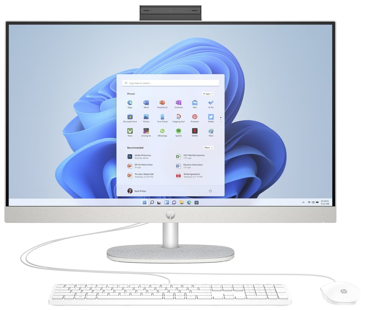 HP All-in-One 27-cr0702ng 27" 2023 FHD Ryzen 7 7730U 16 GB / 1 TB SSD W11H weiß Renew - Ohne Vertrag