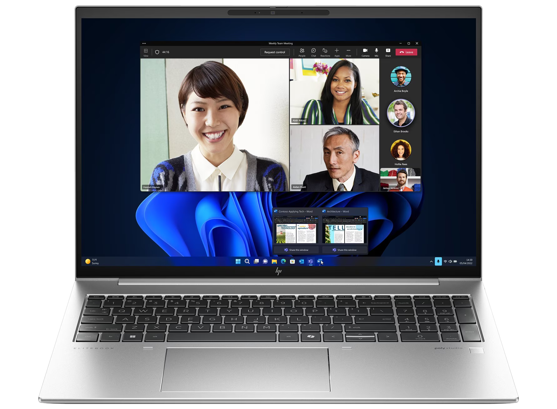 HP EliteBook 865 G11 16" 2024 WUXGA Ryzen 5 8540U 16 GB / 256 GB SSD W11Pro QWERTZ Silber Renew - Ohne Vertrag
