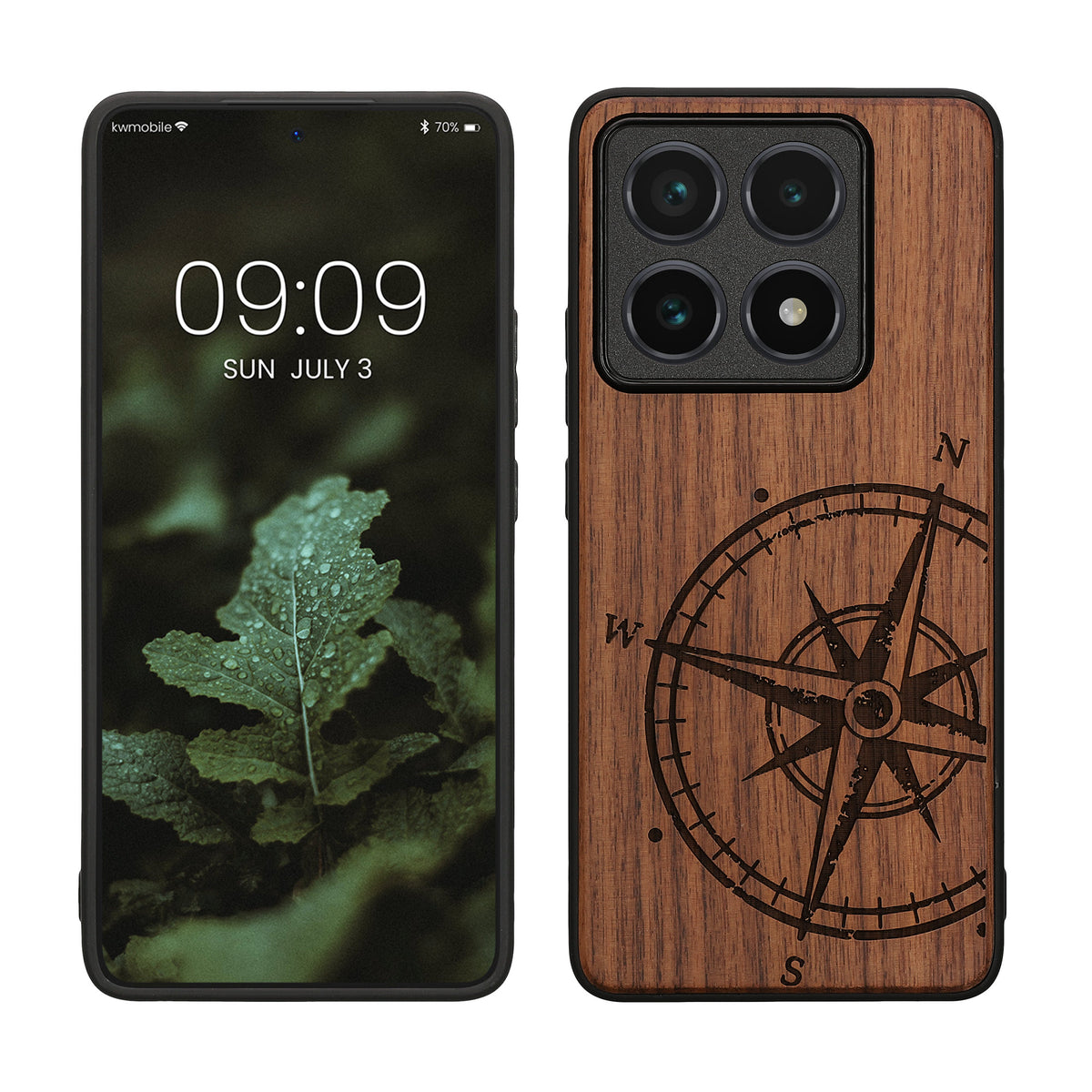 Holz Hardcase mit TPU Bumper kompatibel mit Xiaomi 14T Pro