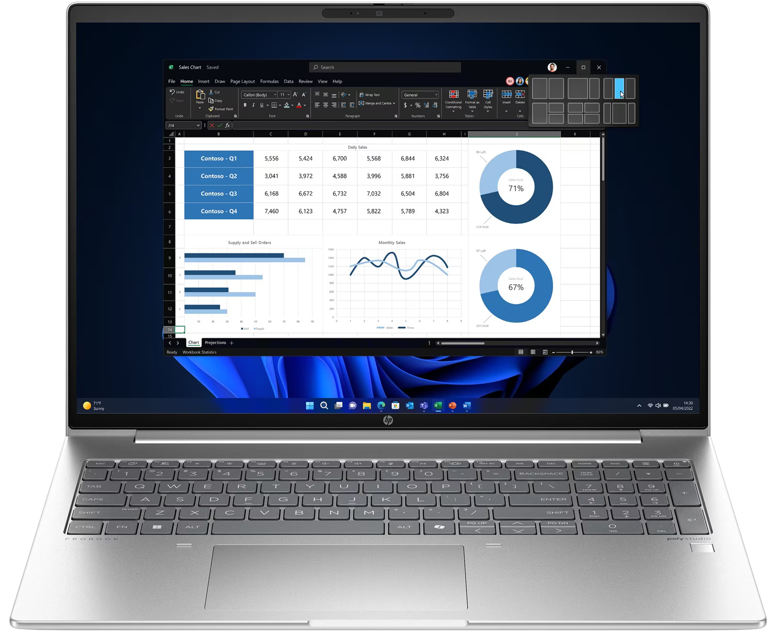 HP ProBook 460 G11 16" 2024 WUXGA Ultra 5 125U 16 GB / 1 TB SSD FreeDOS QWERTZ Silber Renew - Ohne Vertrag