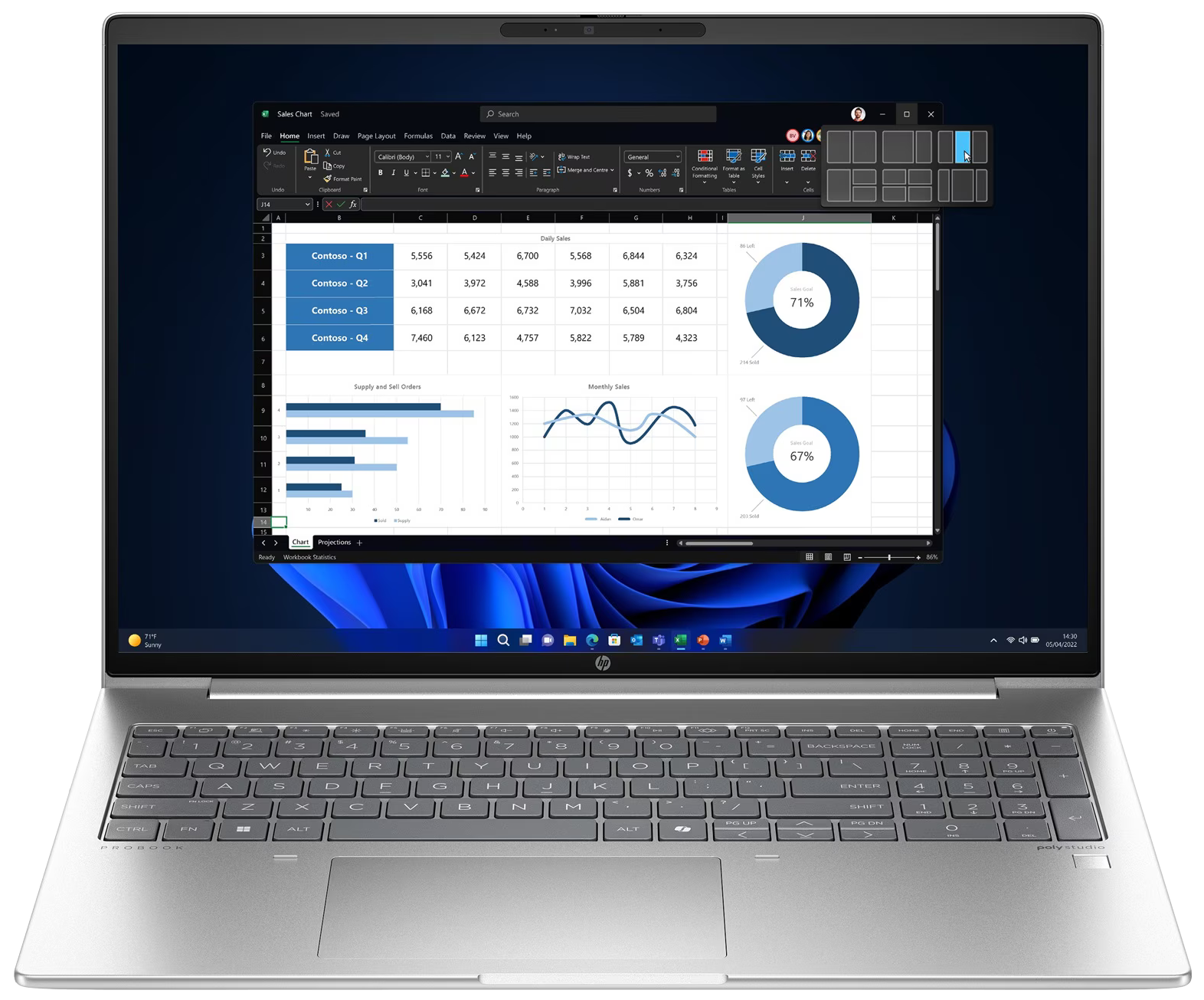 HP ProBook 465 G11 LTE 16" 2024 WUXGA Ryzen 5 7535U 32 GB / 1 TB SSD W11Pro QWERTZ Silber Renew - Ohne Vertrag