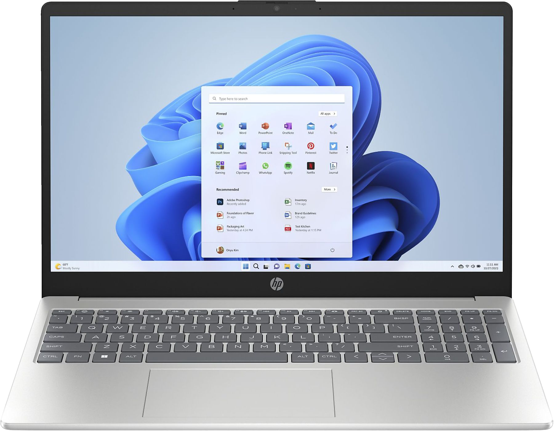 HP 15 2023 FHD Ryzen 5 7520U 16 GB / 512 GB SSD W11H 15-fc0555ng QWERTZ Silber - Ohne Vertrag