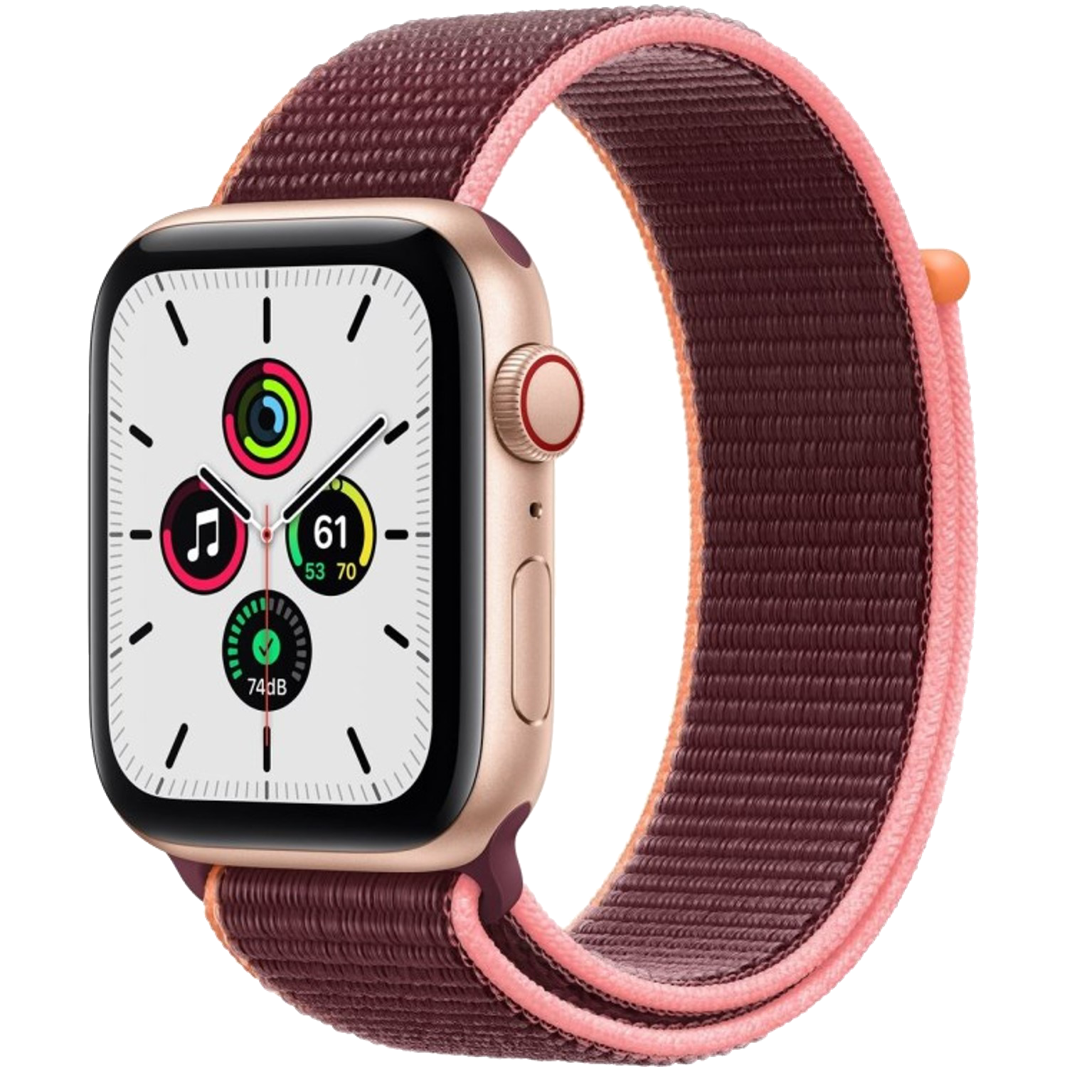 Apple Watch SE LTE Gold 44mm Alu Sport Loop Plum MYEY2 - Ohne Vertrag
