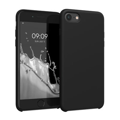 Rubberized silicone cover for Apple iPhone SE (2022) / iPhone SE (2020) / iPhone 8 / iPhone 7 in black
