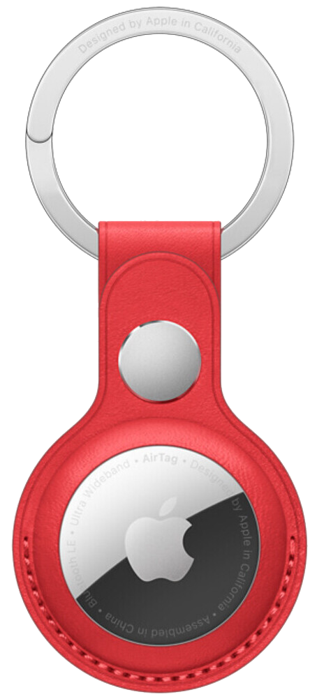 Apple AirTag Schlüsselanhänger aus Leder rot - Ohne Vertrag