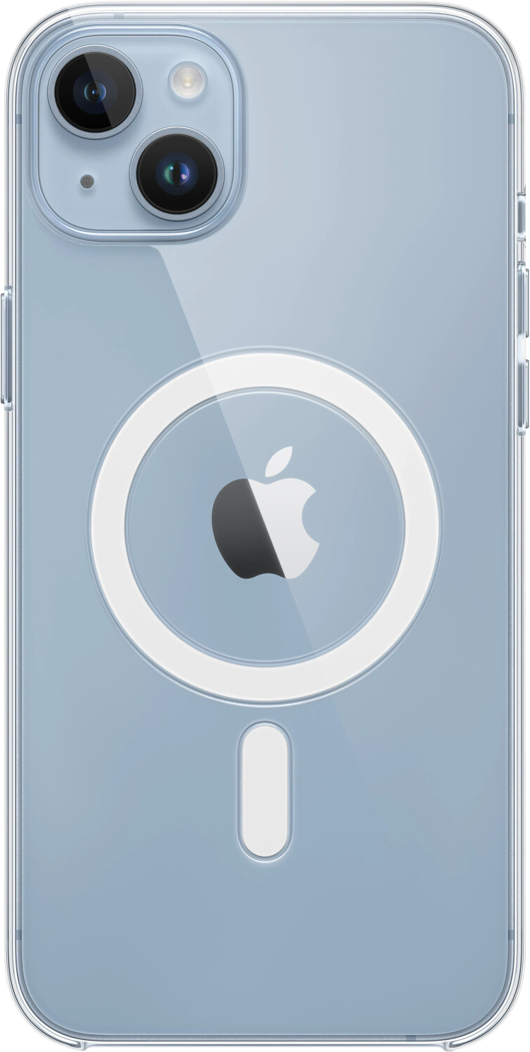 Funda transparente MagSafe iPhone 14 Pro Max borde de color (azul)