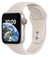 Apple Watch SE 2022 LTE Polarstern Alu 40mm Sportarmband Polarstern MNPH3 - Ohne Vertrag