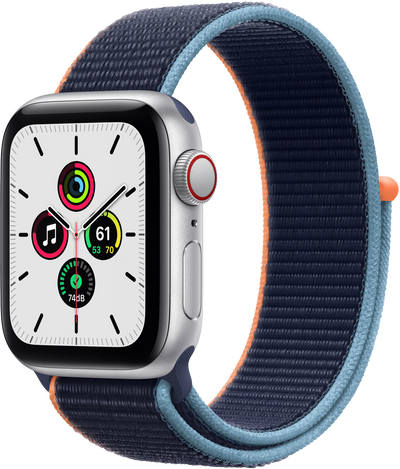 Watch SE LTE Silber 40mm Alu Sport Loop Deep Navy MYEG2