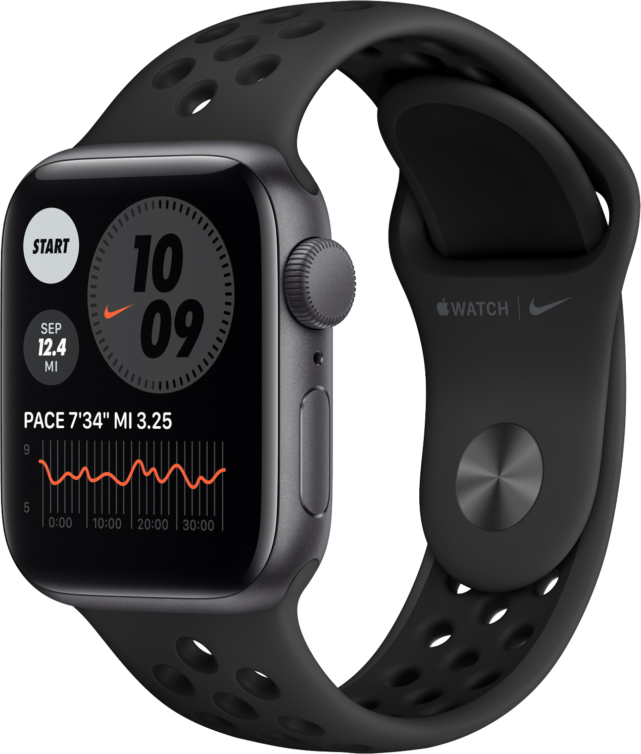 Apple Watch SE Nike grau Alu 40mm Sportarmband anthrazit MYYF2 - Ohne Vertrag