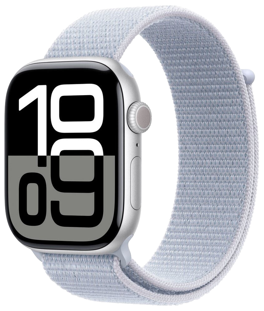 Apple Watch 10 GPS Silber 46mm Alu Sport Loop Blaue Wolke MWWN3 - Ohne Vertrag