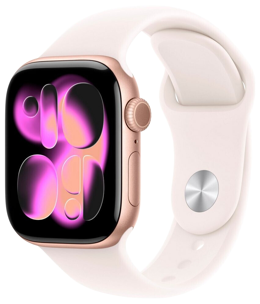 Apple Watch 11 5G Roségold Alu 42mm Sportarmband Blassrosa S/M MF8E4 - Ohne Vertrag