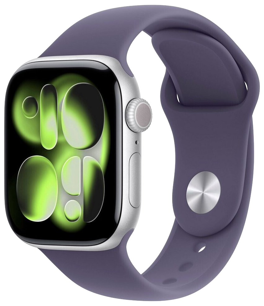 Apple Watch 11 5G Silber Alu 42mm Sportarmband Nebelviolett S/M MF8H4 - Ohne Vertrag