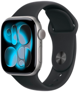 Apple Watch 11 5G Space Grau Alu 46mm Sportarmband Schwarz M/L MFCA4 - Ohne Vertrag