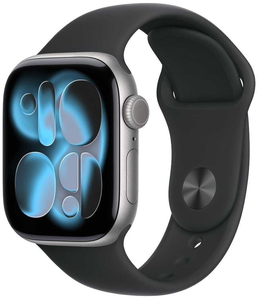 Apple Watch 11 5G Space Grau Alu 46mm Sportarmband Schwarz M/L MFCA4 - Ohne Vertrag