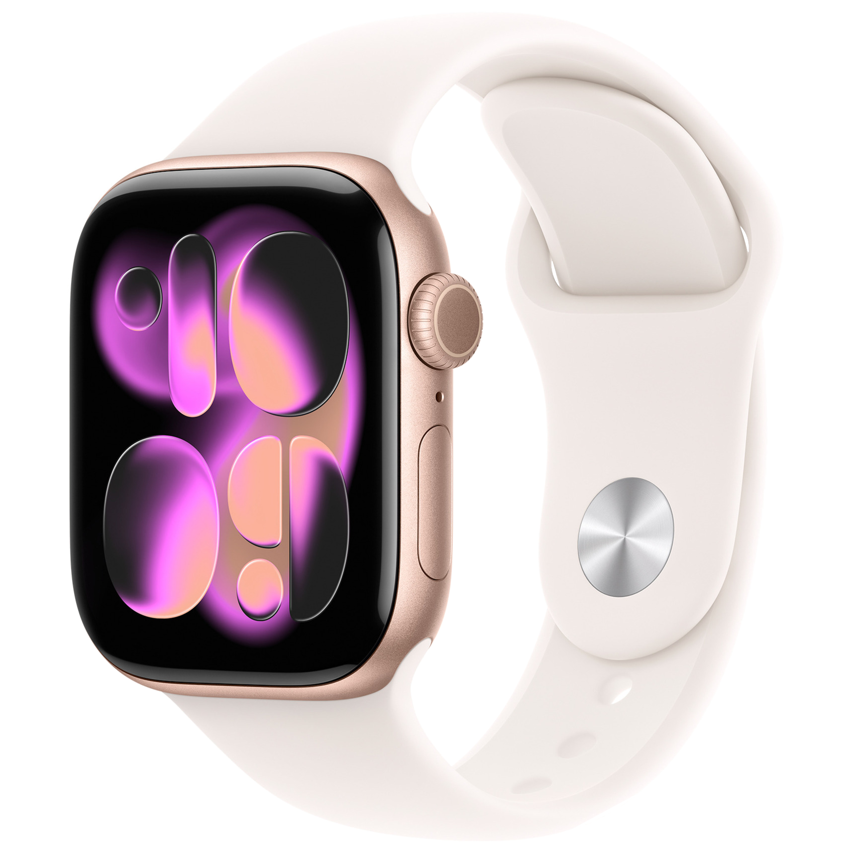Apple Watch 11 GPS Roségold Alu 42mm Sportarmband Blassrosa S/M MEU04 - Ohne Vertrag