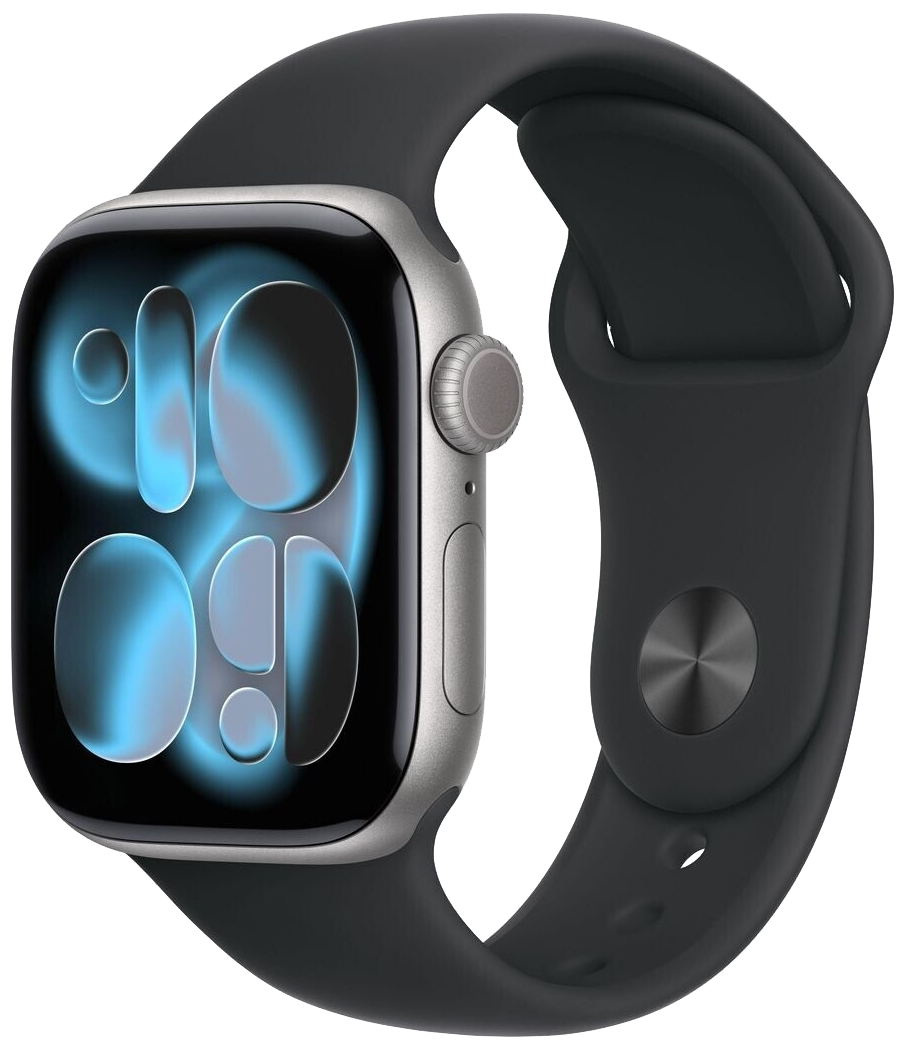Apple Watch 11 GPS Space Grau Alu 46mm Sportarmband Schwarz M/L MEV44 - Ohne Vertrag