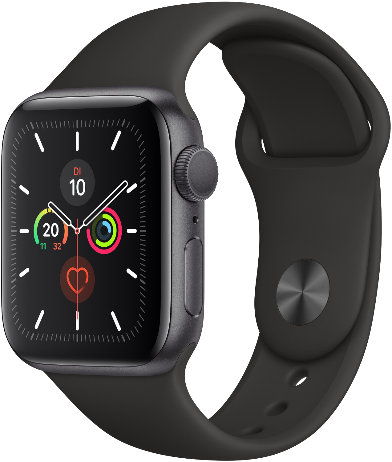 Apple Watch 5 Space Grau Alu 44mm Sportband Schwarz MWVF2 - Onhe Vertrag