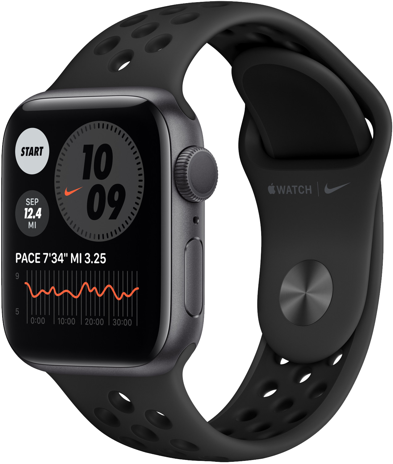 Apple Watch 6 Nike Space Grau Alu 40mm Sport Band M00X3 - Onhe Vertrag