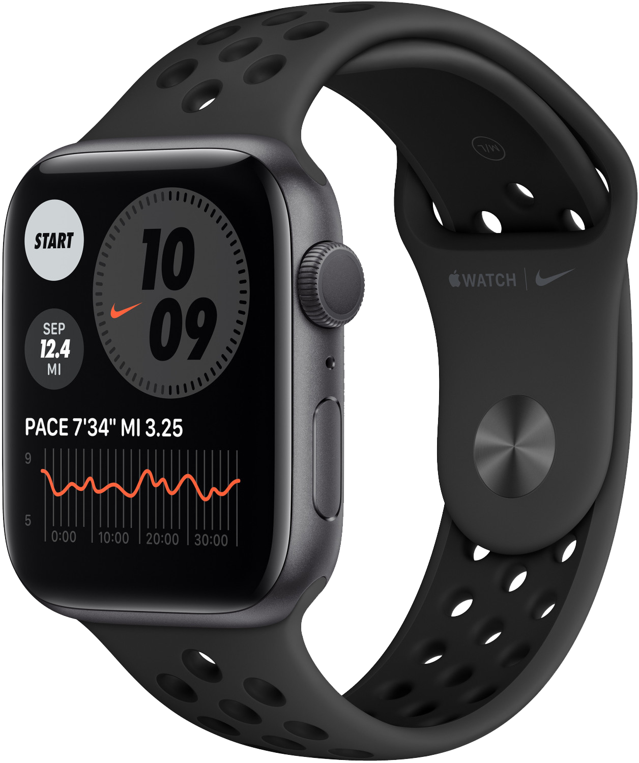 Apple Watch 6 Nike GPS grau Alu 44mm Sportarmband Anthracite MG173 - Onhe Vertrag