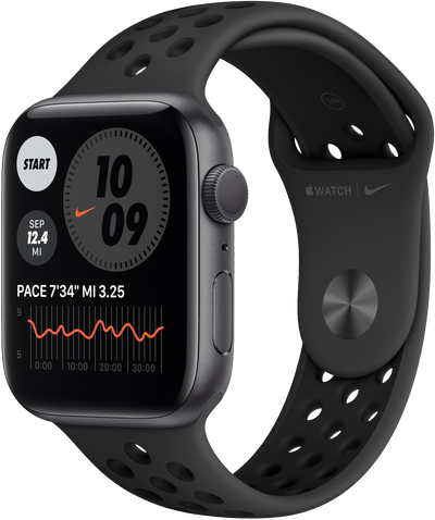Montre 6 Nike GPS gris aluminium 44 mm bracelet sport Anthracite MG173