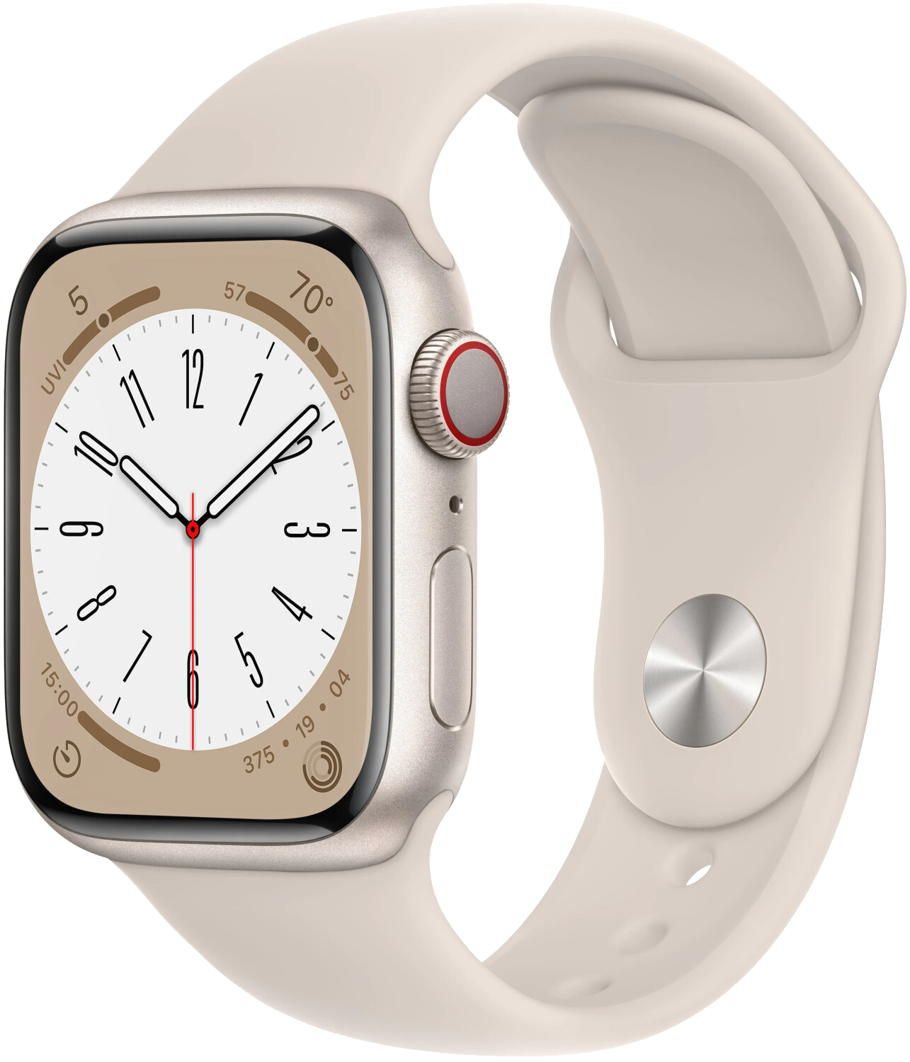 Apple Watch 8 LTE Polarstern Alu 41mm Sportarmband Polarstern MNHY3 - Ohne Vertrag