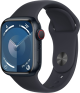 Apple Watch 9 LTE Mitternacht Alu 41mm Sportarmband Mitternacht S/M MRHR3 - Ohne Vertrag