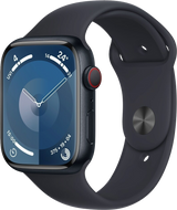 Apple Watch 9 LTE Alu 45mm Sportarmband Mitternacht M/L MRMD3 - Ohne Vertrag
