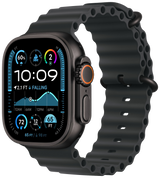 Apple Watch Ultra 2 2024 Titan Schwarz 49mm Ocean Armband Schwarz MX4P3 - Ohne Vertrag