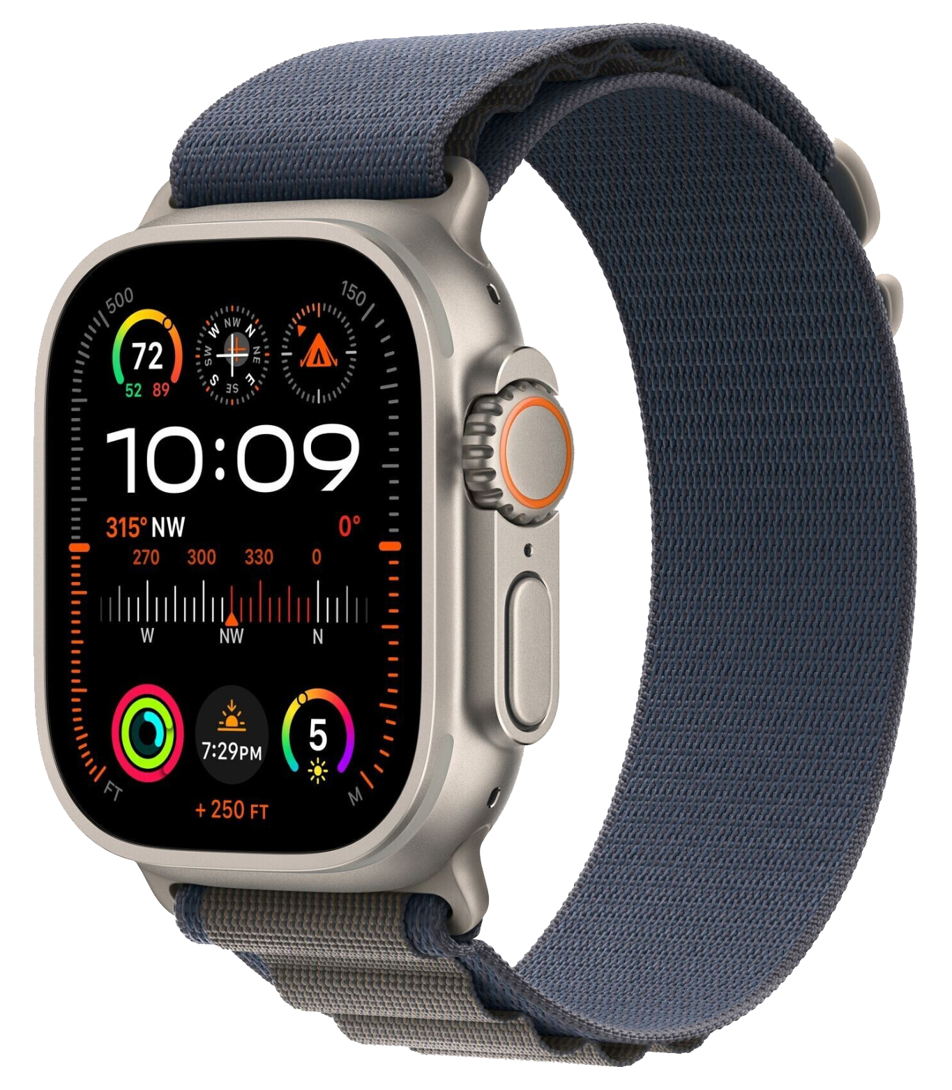 Apple Watch Ultra 2 LTE Silber Titan 49mm Alpine Loop Blau Medium MREP3 - Ohne Vertrag