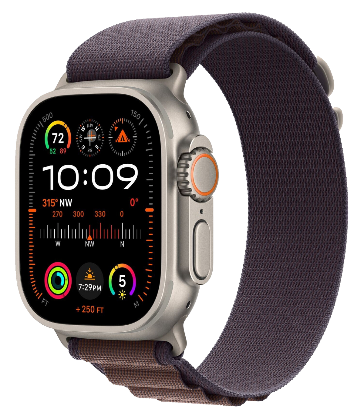 Apple Watch Ultra 2 LTE Silber Titan 49mm Alpine Loop Indigo S MRER3 - Ohne Vertrag