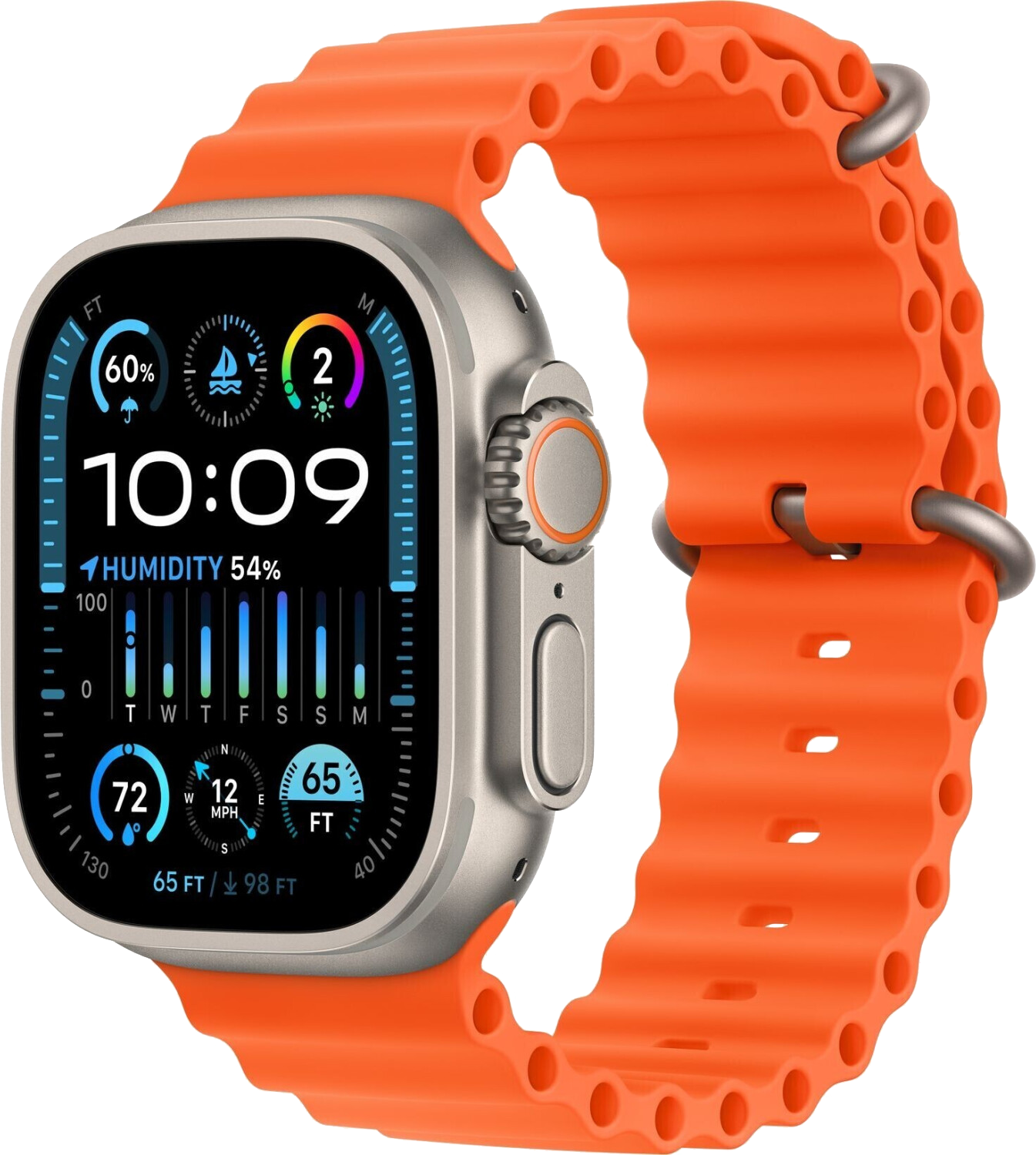 Watch Ultra 2 LTE Silver Titanium 49mm Bracelet Orange MREH3