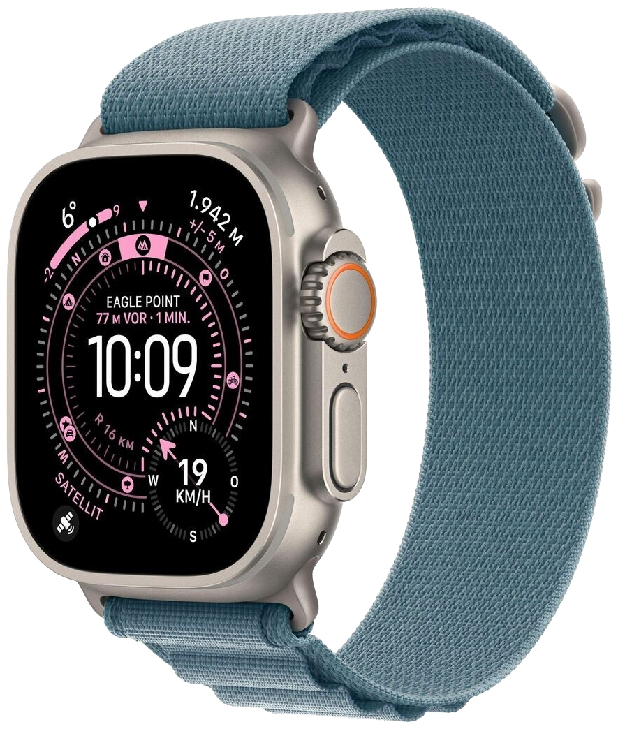 Apple Watch Ultra 3 5G Natur Titan 49mm Alpine Loop Hellblau M MEWM4 - Ohne Vertrag