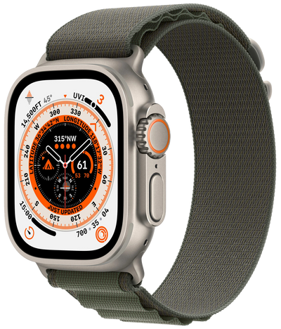 Watch Ultra LTE silber Titan 49mm Alpine Loop Green Medium MQFN3