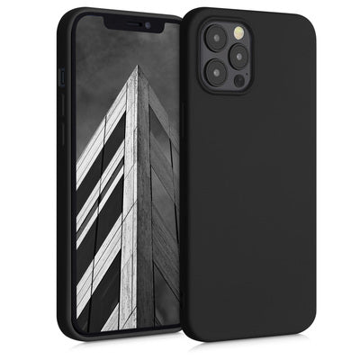 Slim Gummierte Silikon Hülle für Apple iPhone 12 Pro Max in Schwarz matt